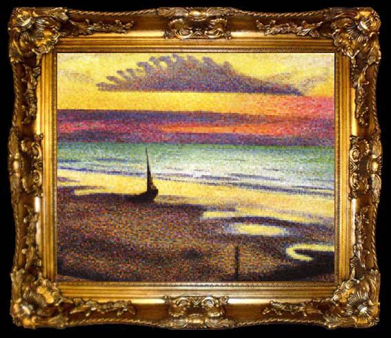 framed  Georges Lemmen Beach at Heist, ta009-2